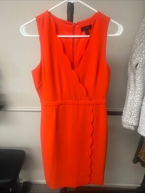 J. Crew Scalloped Sheath Dress in Orange